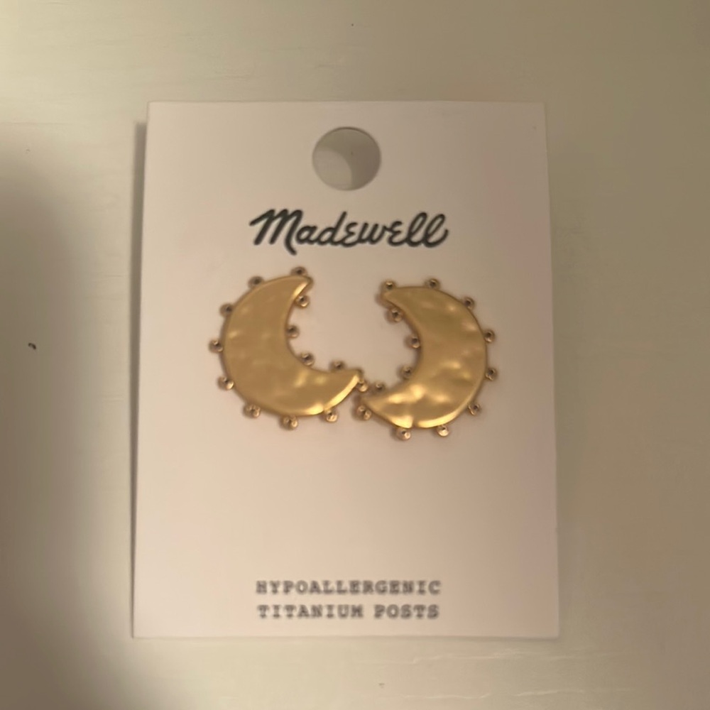 Madewell Dotted Moon Stud Earrings